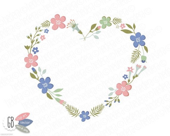 folk flower wreaths laurels borders clip art heart folk flower wreaths laurels borders clip art heart