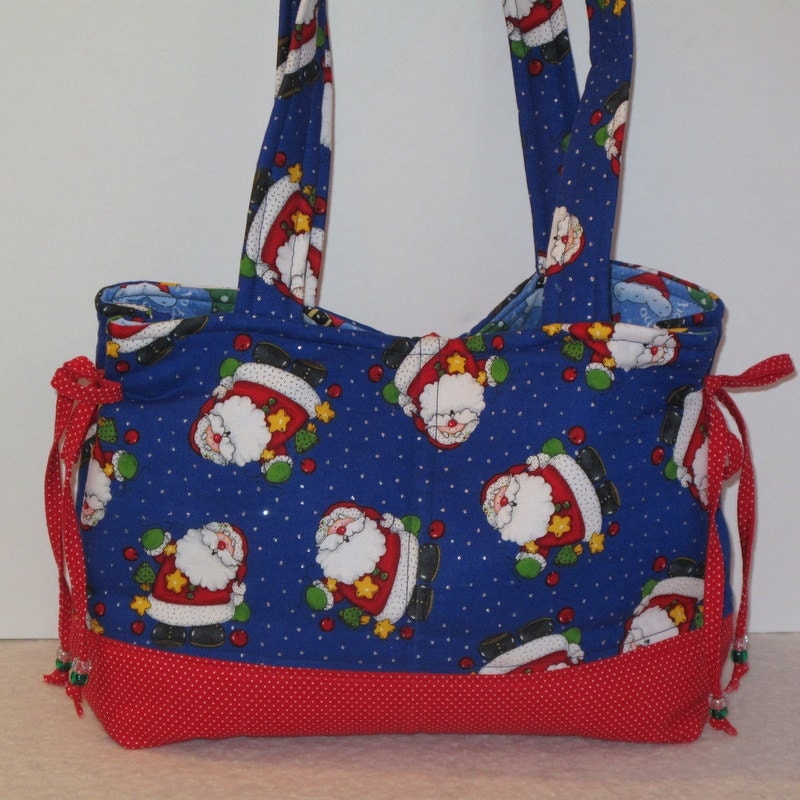 Santa Claus Novelty Fabric Purse Handbag Christmas Themed