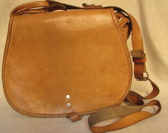 Vintage Polish 1980s Leather Shoulder Strap Bag Hunting Ammo Bag ...