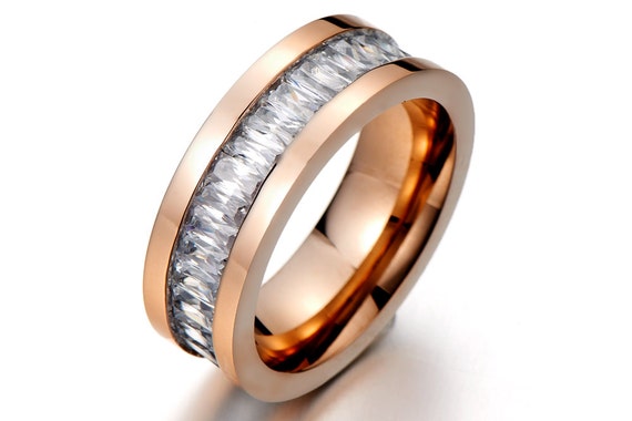 Rose Gold Wedding Band/Engagement Ring/Eternity Ring/Promise Rings for ...