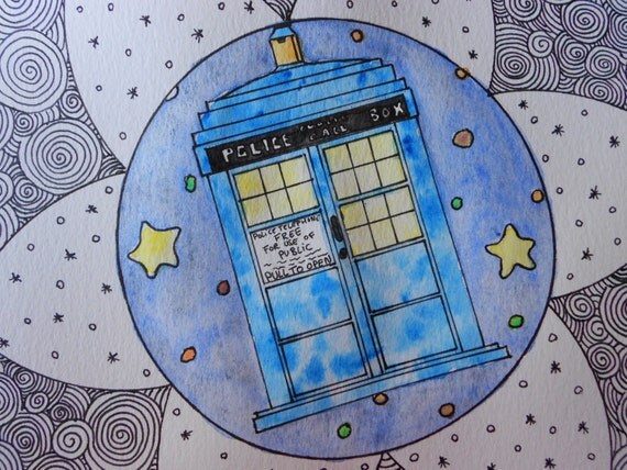 Items similar to Tardis police box - Doctor Who inspired original ...