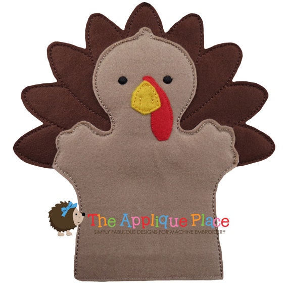 Turkey Hand and Finger Puppet In The Hoop Machine Embroidery turkey hand and finger puppet in the