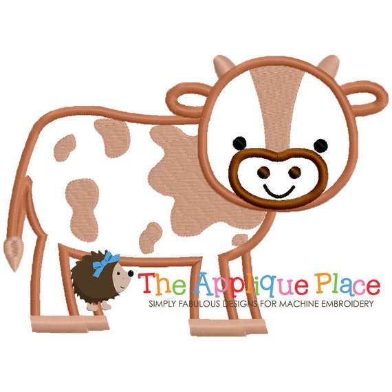Jersey Cow Applique Design Instant Digital Download File for