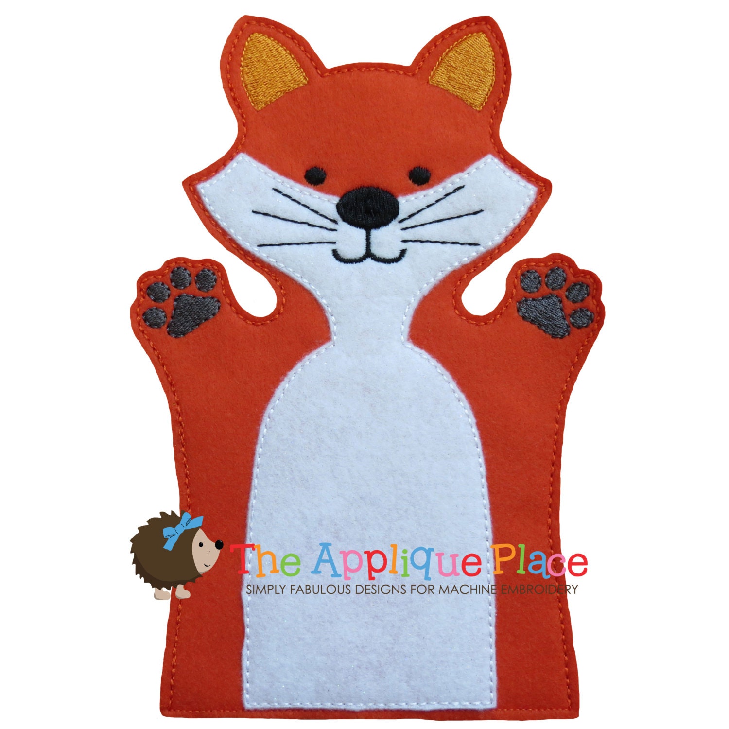 Fox Hand and Finger Puppet In The Hoop Machine Embroidery