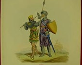Meyrick Ancient Armour Original  H/C Engraving Soldier And Knight  1842 PL. 24