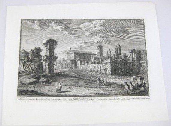 Vasi Copperplate Engraving Church Of Santa Maria In Dominica Antique Print