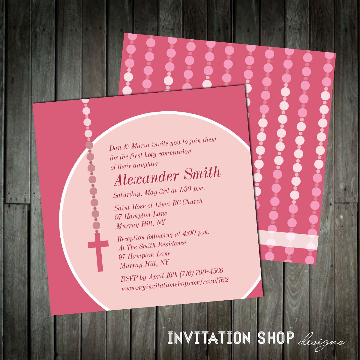 Contemporary Communion Cross Invitations First Holy