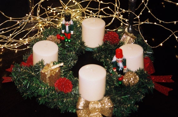 Items similar to Advent Wreath: Traditional German Chistmas Decoration