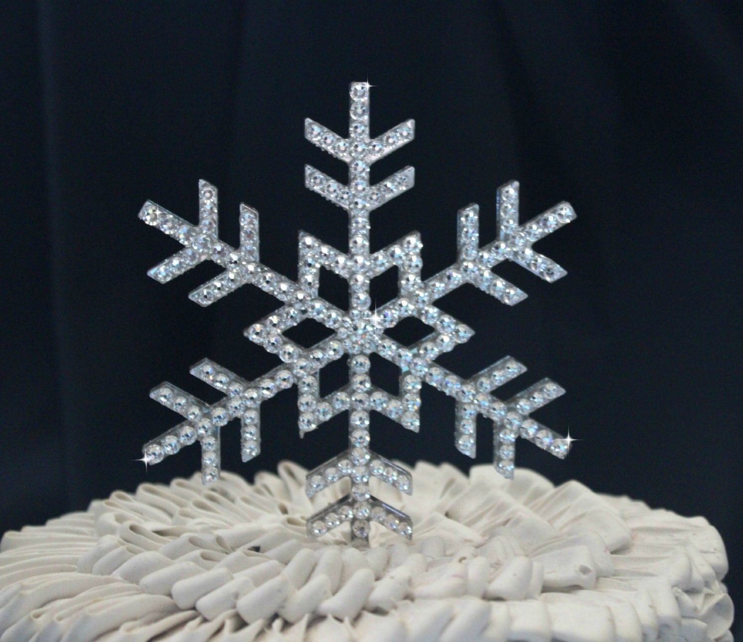 Snowflake Cake Topper Decorated with Swarovski by InitialMoments