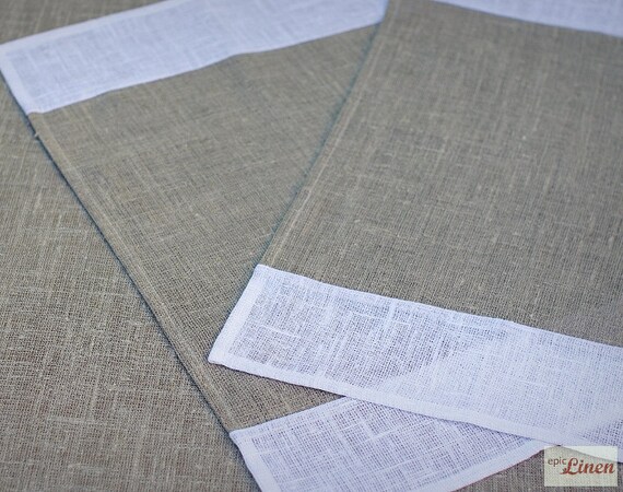 table etsy Inverted  Runners Pair Natural  linen of runners Placemats Table  Napkins 100 Linen