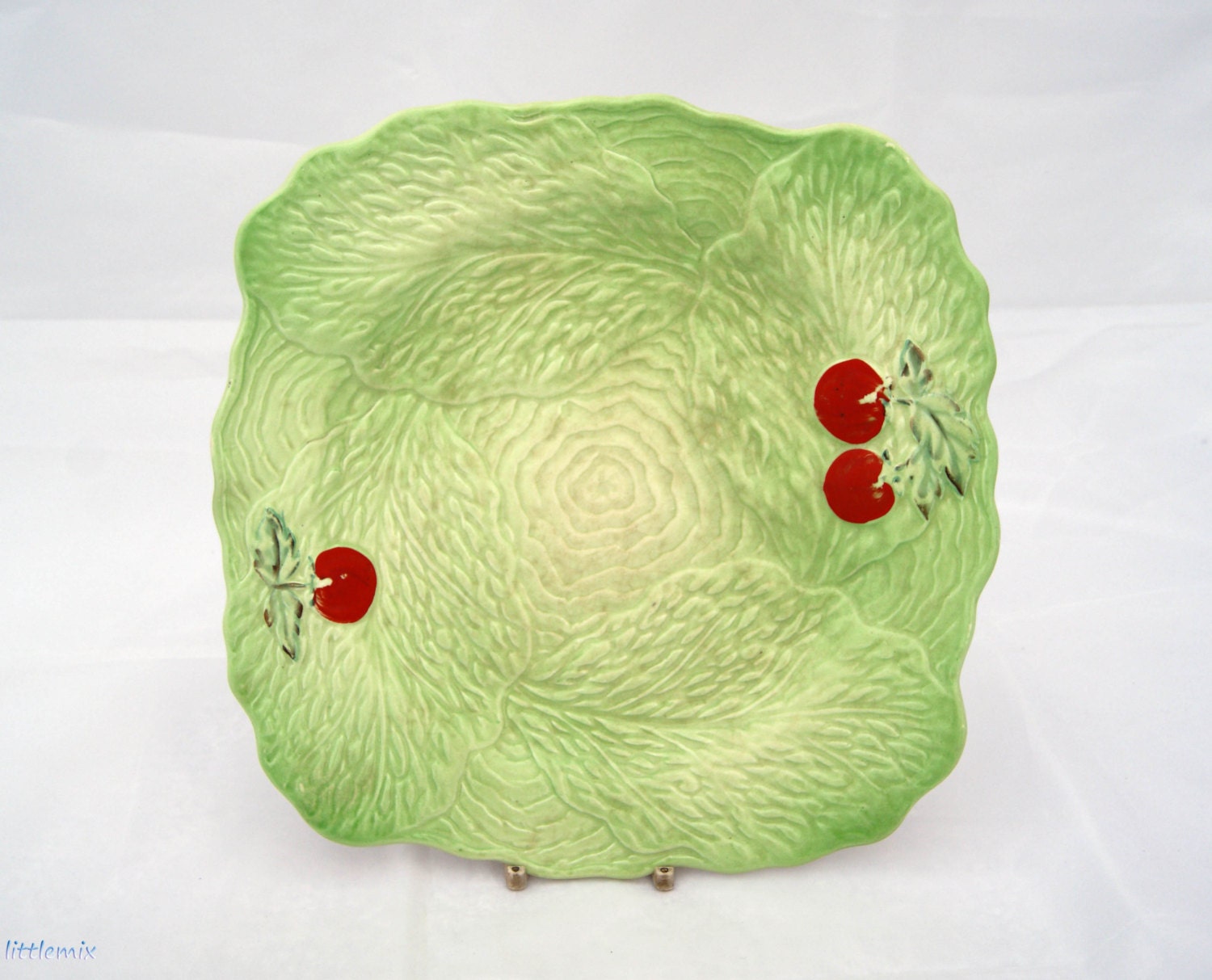 Vintage Beswick lettuce shaped square serving plate Haute Juice