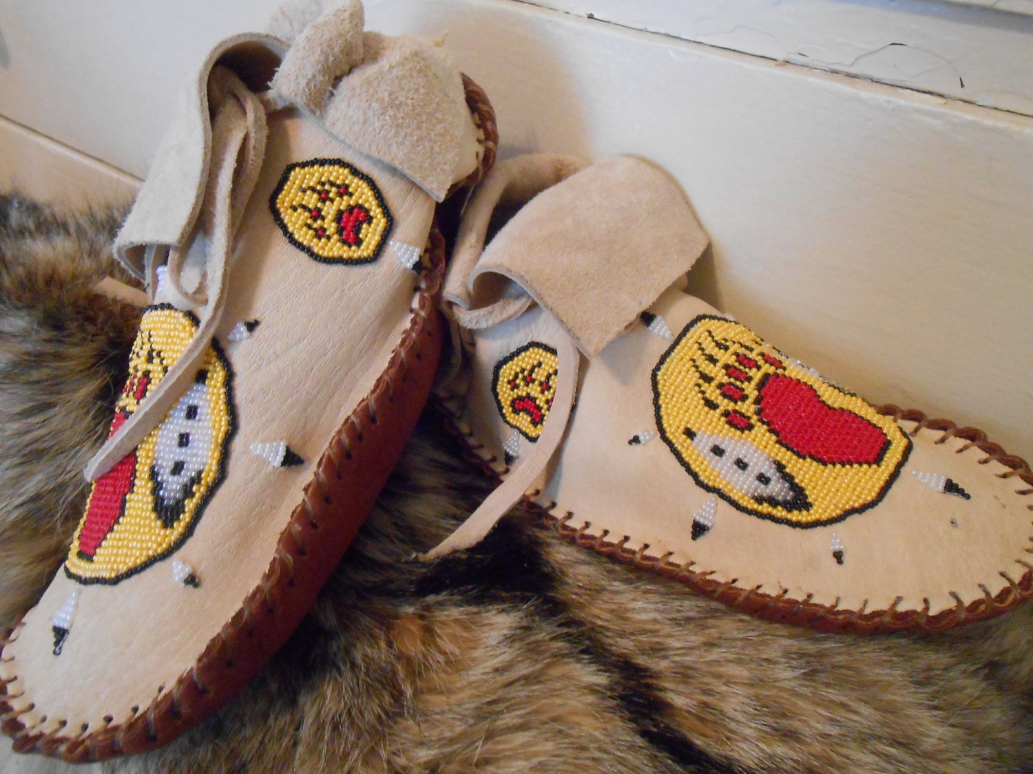 Custom Made To Order Beaded Moccasins Short By FaeMoonWolfDesigns