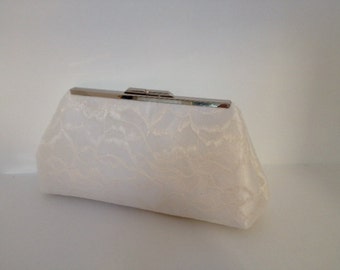 Bridal Clutch Ivory Lace Overlay Clutch Purse, Special Occasion, Bridal, Wedding, Clutch Purse, Lace, Bridesmaid