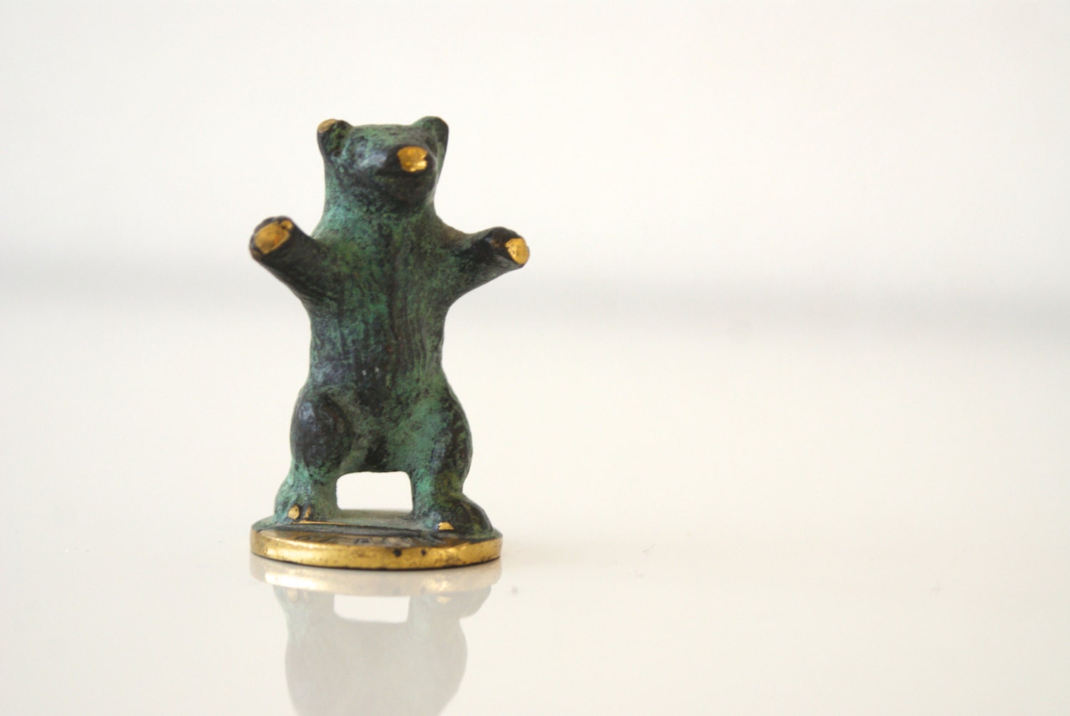 Vintage MINIATURE BRASS BEAR Berlin Bear German by CurialVintage