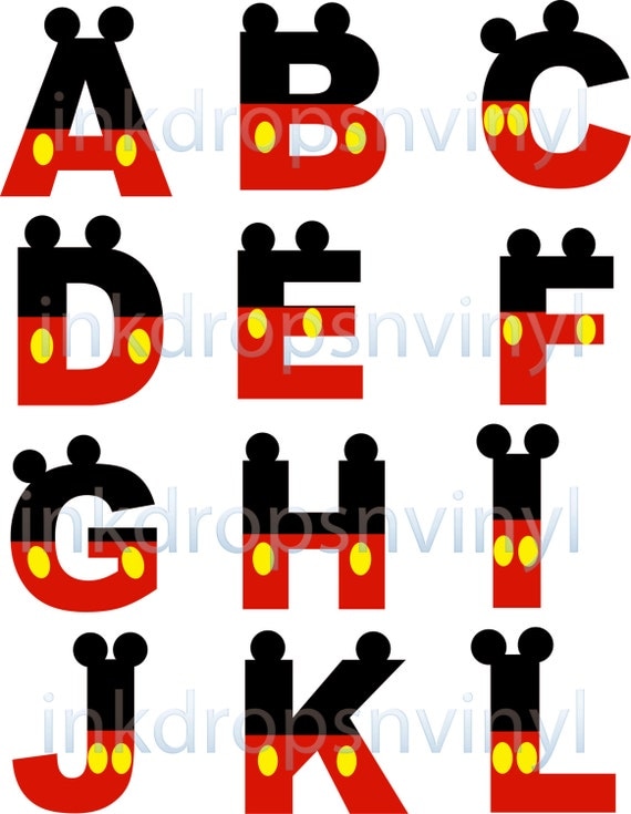 mickey mouse alphabet clipart - photo #2