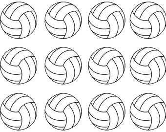 12 Volleyball Temporary Tattoos, 1.25" each.