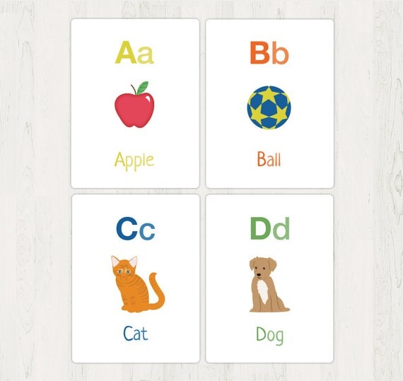 Items similar to Alphabet Flash Cards or Game Download Personal Use
