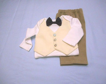 Baby Wedding Outfit Baby Suit in Black Vest Pants Burgundy
