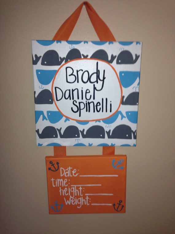 Items similar to Hospital door hanger whales and anchors on Etsy