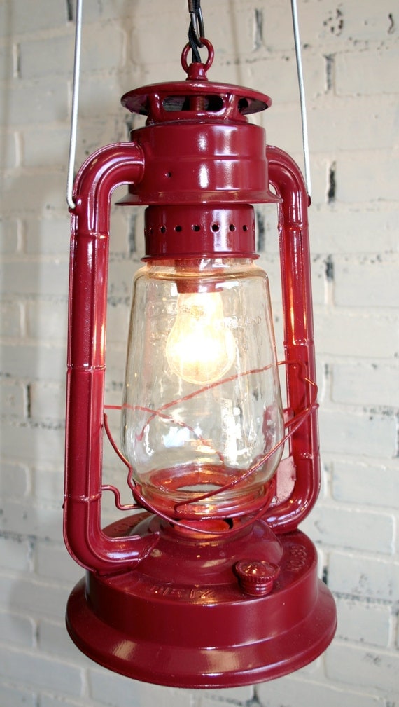 Repurposed Dietz Lantern Hanging Light Vintage by JKnoxDesigns