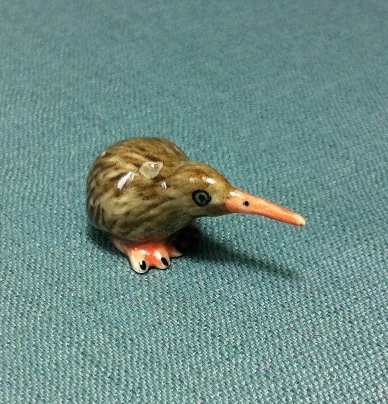 Miniature Ceramic Kiwi Bird Mini Baby New Zealand Animal Cute