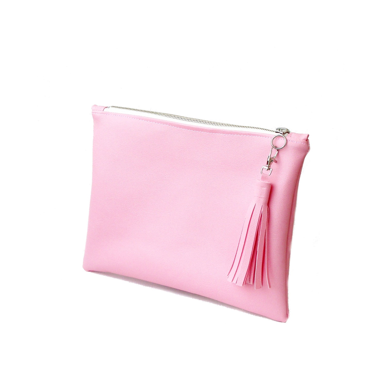 Pink leather clutch large leather clutch leather bag maxi