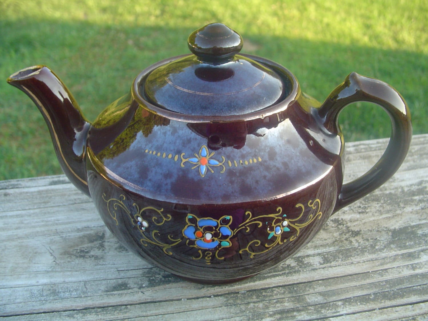 M G Made in Occupied Japan Hand Painted Teapot Haute Juice