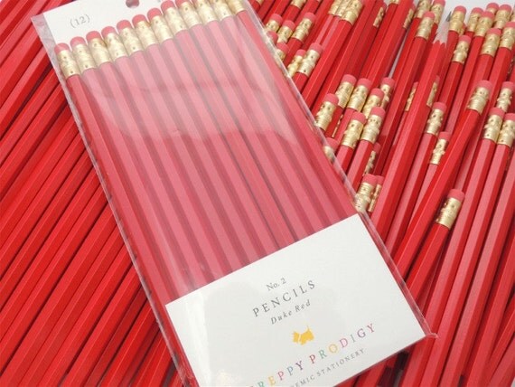 Duke Red Pencils set of 12 Preppy School Supplies