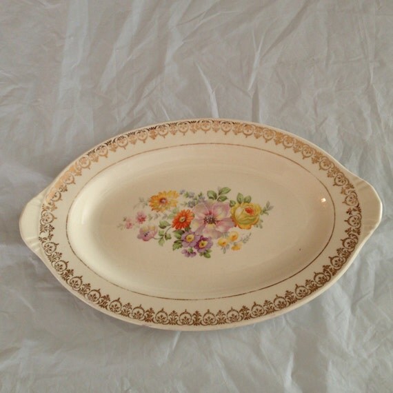Vintage Edwin m Knowles Gravy Boat Plate Made in China