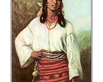 Gypsy Girl, Thedor Aman, 1884, Romania, BoHo, bohemian art, canvas art, gypsy woman,