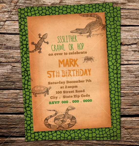 Lizard Birthday Invitations 10