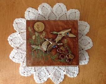 Vintage Duck Wetland Tin Box from England