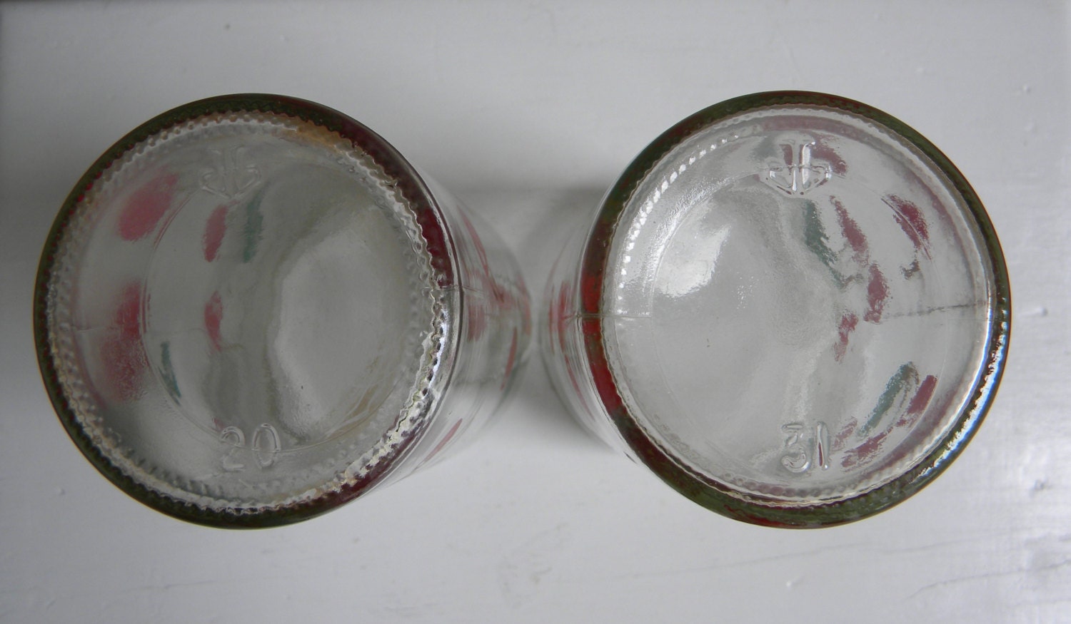 Vintage Cherry Drinking Glasses Jam Jelly Jar Set Of Two