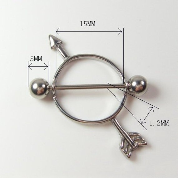 Cupid's arrow nipple ring/316L high quality by lovelyheartcrystal