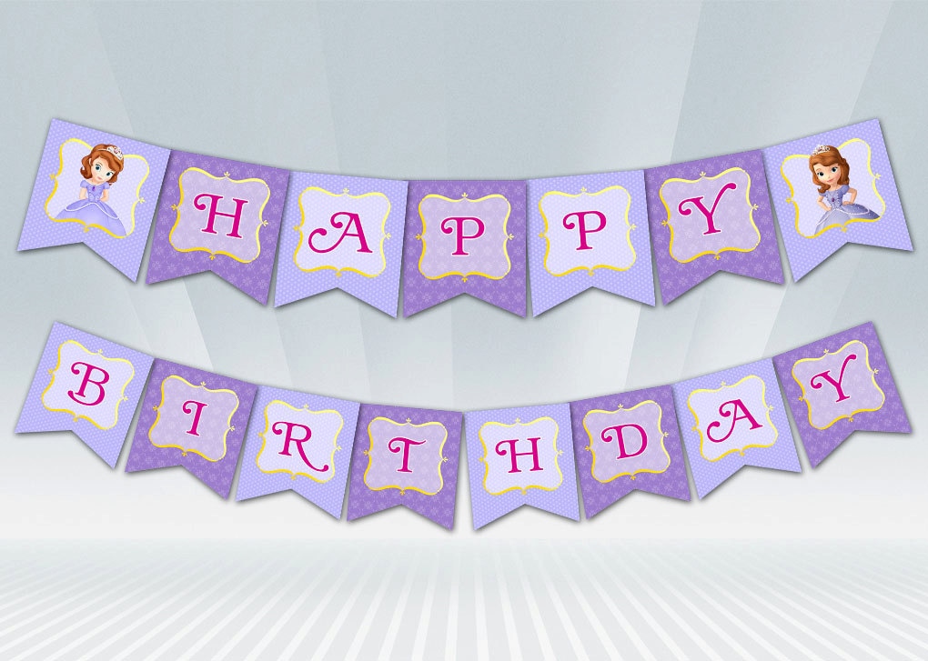 Sofia the First Birthday Banner