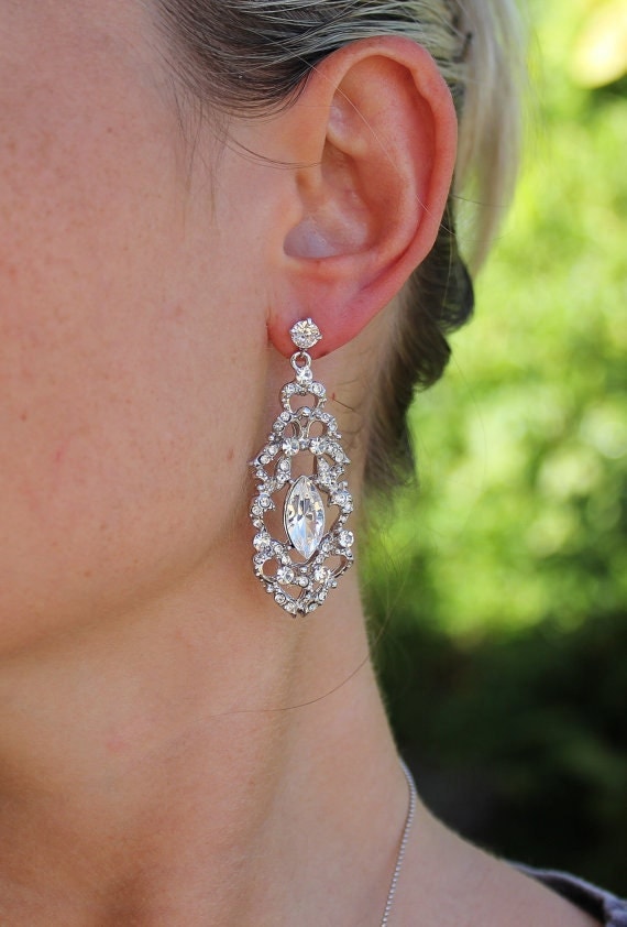 Crystal Bridal Chandelier Earrings By Jambridalaccessories On Etsy