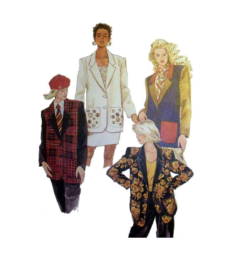 Women's Unlined Jacket Sewing Pattern Notched Collar