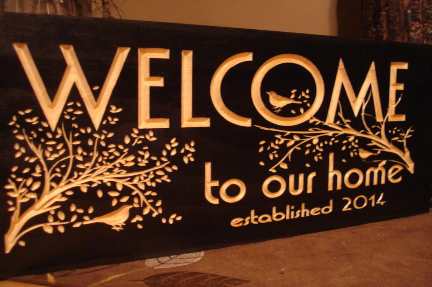 Wood Carved Wooden Sign Nature by BenchmarkSignsGifts