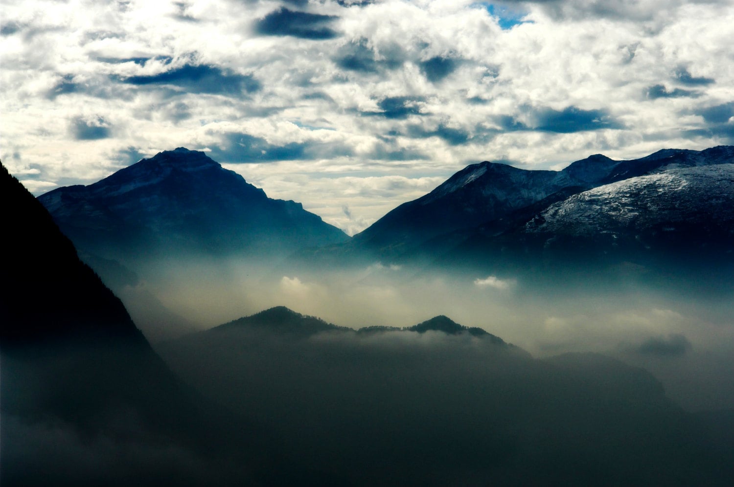 Mountain Landscape Wall Decal Clouds and by WallDecals4You on Etsy