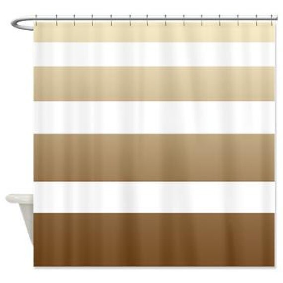 Items similar to Artistic Chic Shower Curtain Latte Stripe Brown
