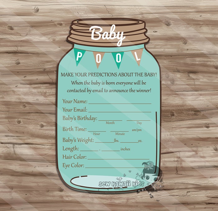 687 New baby shower jar game 951 Boy Baby Shower Games Baby Pool Game Mason jar by KawaiiKidsDesign 