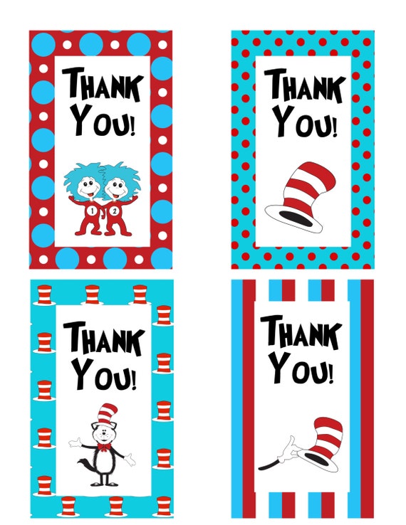 Items Similar To Dr Seuss Inspired Thank You Tags On Etsy