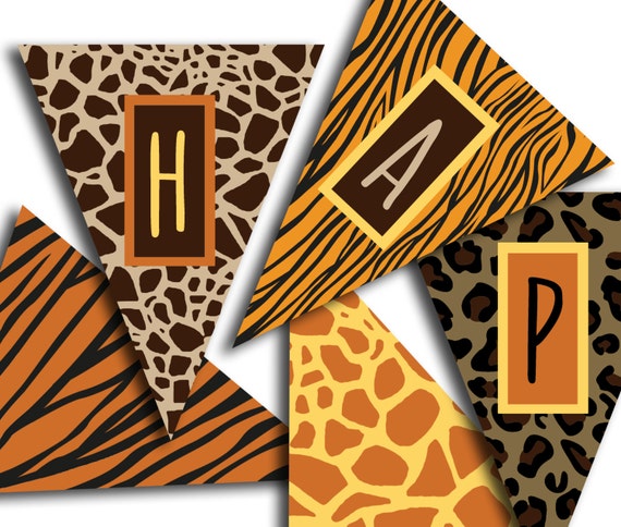 Safari Birthday Banner, Happy Birthday Banner, Jungle Birthday Banner ...