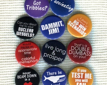 1.25" Star Trek: The Original Series quote pinback button