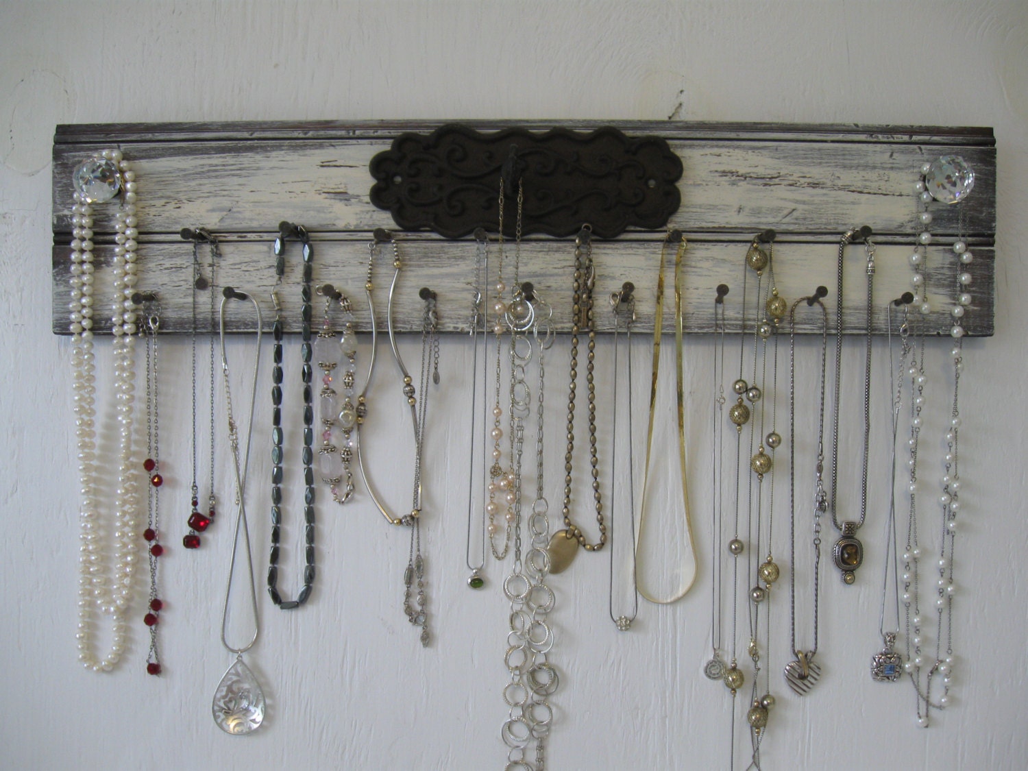 Rustic Jewelry Holder 24 Inches Long Metal Key Lock Distressed