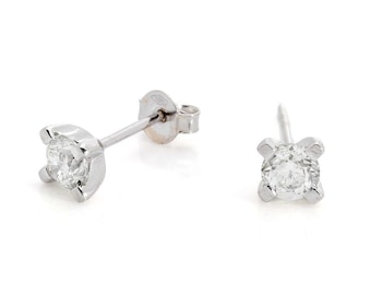 Diamond stud Earrings-14K Yellow Gold Earrings-Graduation gift for her-Baby earring-Girls earrings-Earrings for him-Mother gift-Sister gift