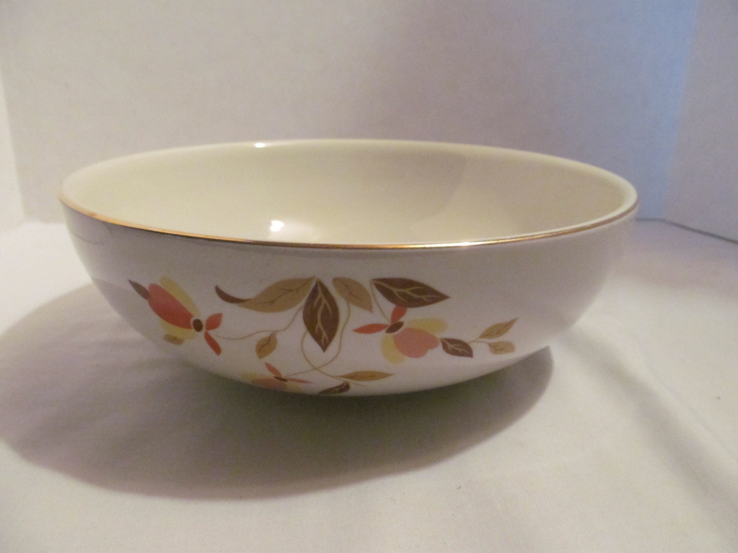 Jewel Tea Round Vegetable serving bowl Hall China Autumn Leaf