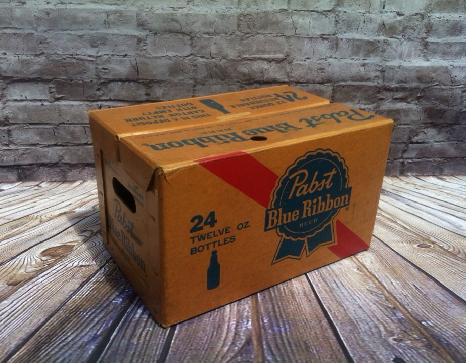 Pabst Blue Ribbon Vintage Beer Box Cardboard Collectable PBR