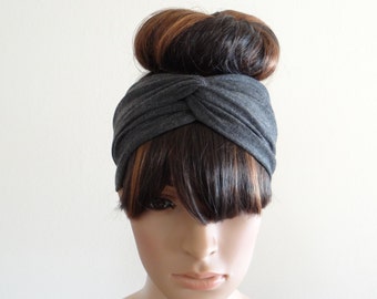 Dark Grey Headband. Dark Grey Head Wrap
