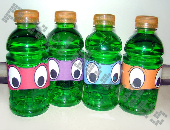 Teenage Mutant Ninja Turtles (TMNT) Personalized Water Labels